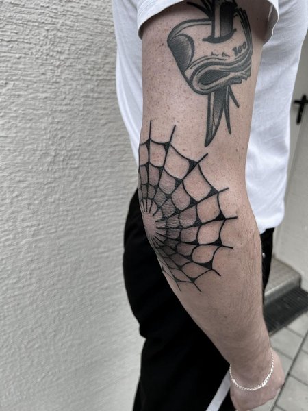 Spider Tattoo Elbow