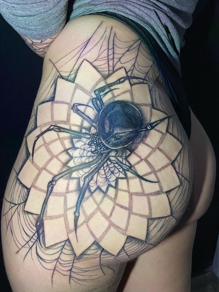 Spider Tattoo On Butt