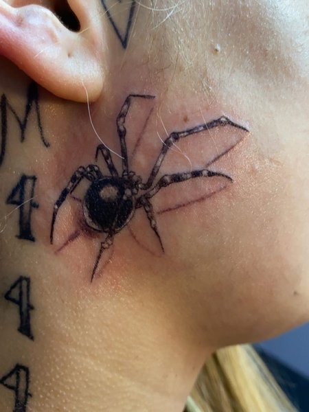 Spider Tattoo On Face