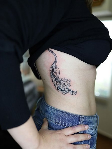 Tiger Tattoo On Rib