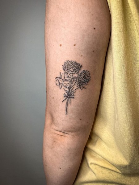 Tiny Chrysanthemum Tattoo