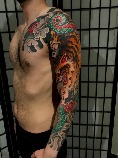 Traditional Japanese Tiger Tattoo