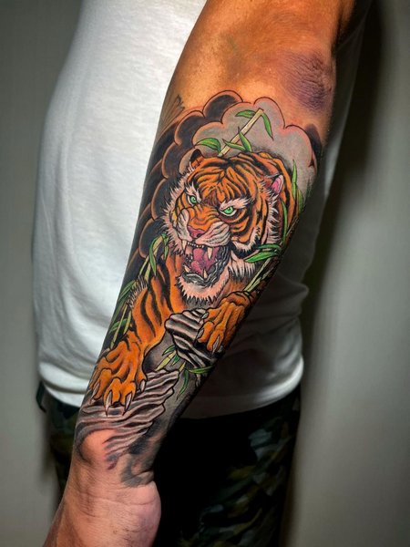 Traditional Tiger Tattoo