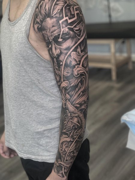 Viking Full Sleeve Tattoo