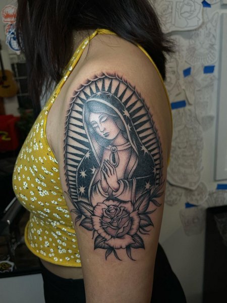 Virgin Mary Praying Tattoo