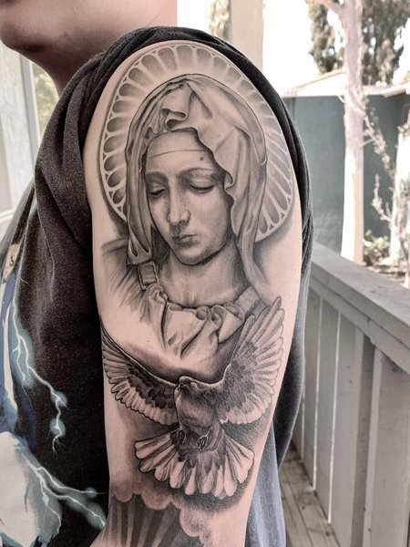 Virgin Mary Tattoo For Men
