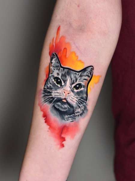 Watercolor Cat Tattoos