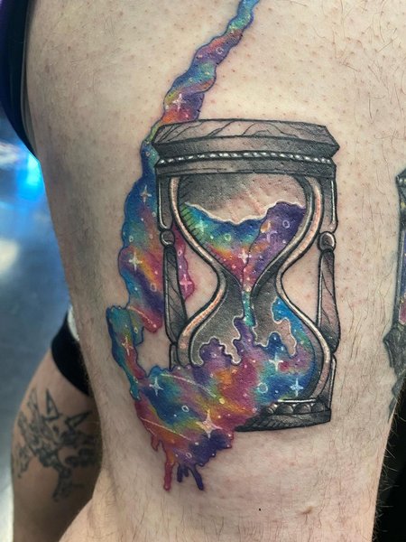 Watercolor Hourglass Tattoo