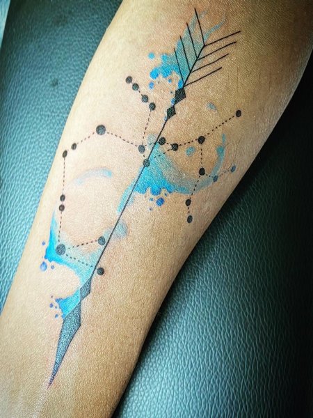 Watercolor Sagittarius Tattoo