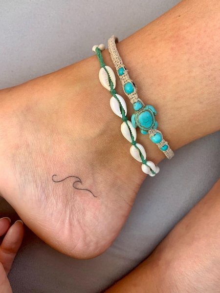 Wave Tattoo Foot