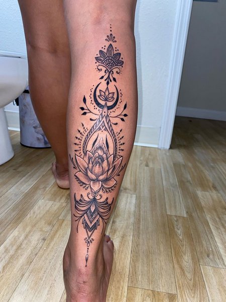 Back Of Calf Tattoo