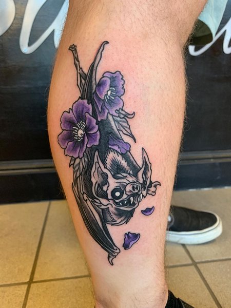 Bat Calf Tattoo