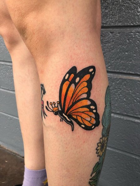 Butterfly Calf Tattoo