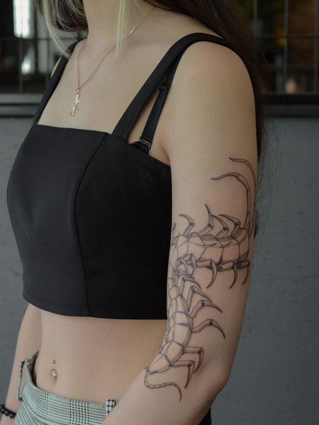Centipede Tattoo For Women