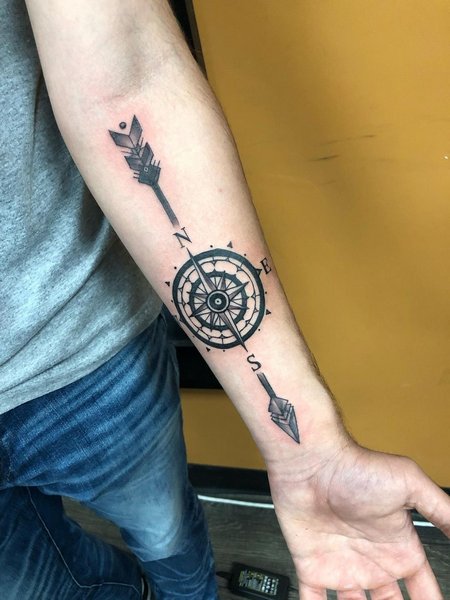 Compass Tattoo On Arm