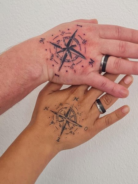 Compass Tattoo On Hand