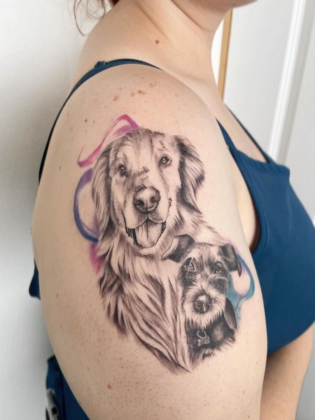 Dog Tattoo On Shoulder