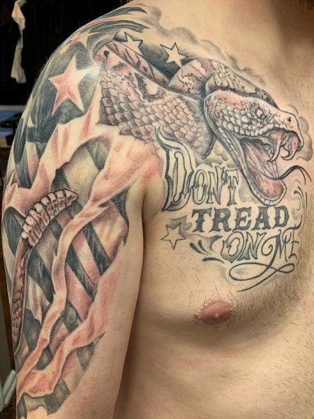Dont Tread On Me Tattoo Chest