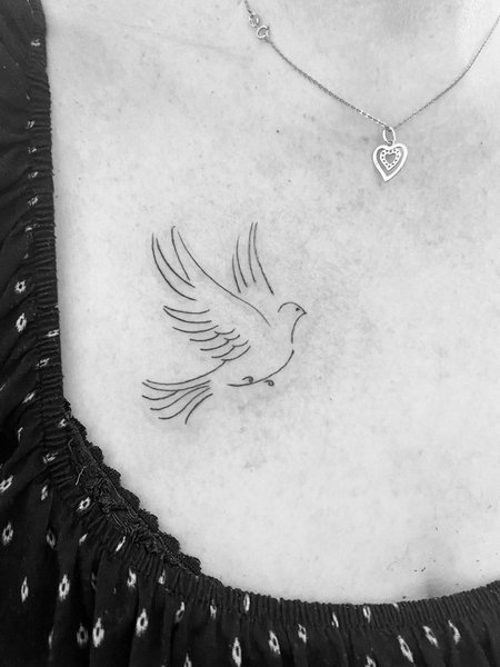 Dove Outline Tattoo