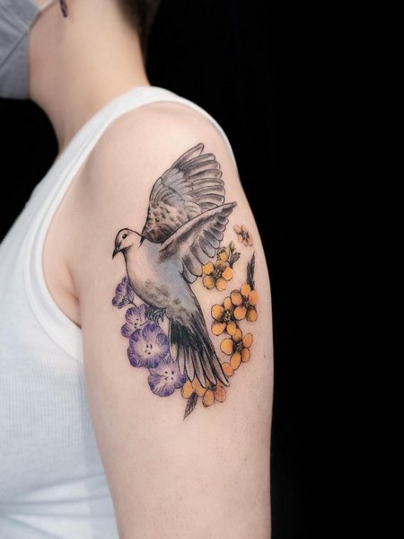 Dove Tattoo On Shoulder