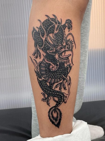 Dragon Calf Tattoo