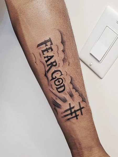 Fear God Arm Tattoo