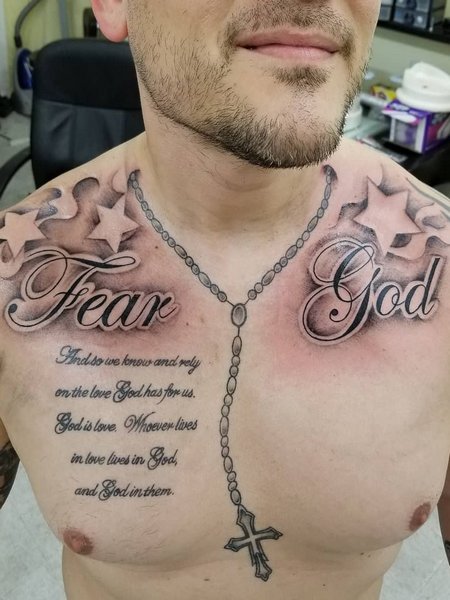 Fear God Chest Tattoo