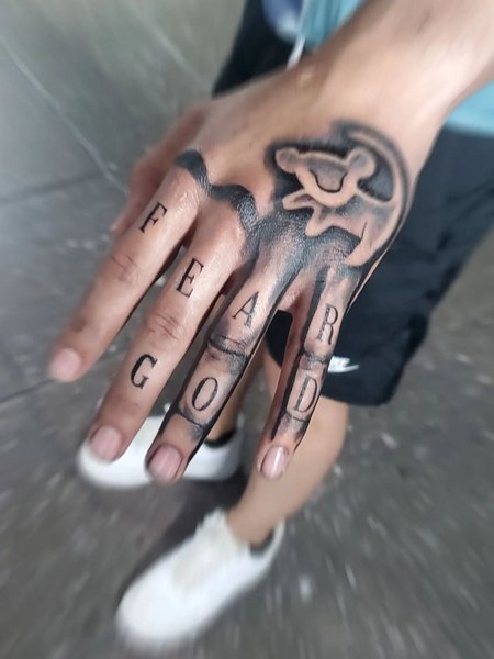Fear God Hand Tattoo