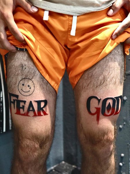 Fear God Leg Tattoo