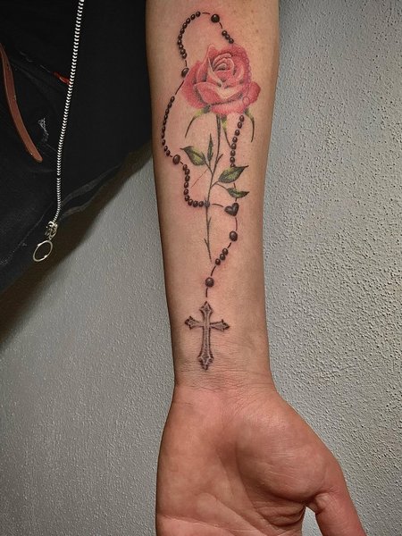 Feminine Rosary Tattoo