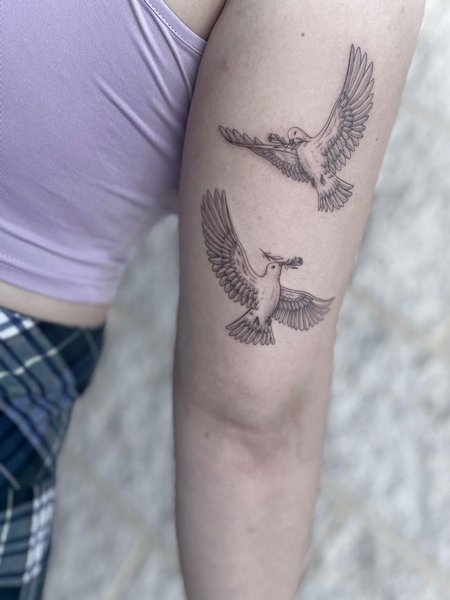 Flying Dove Tattoo