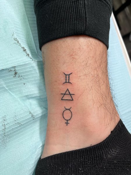 Gemini Tattoo On Ankle