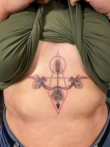 Geometric Stomach Tattoo