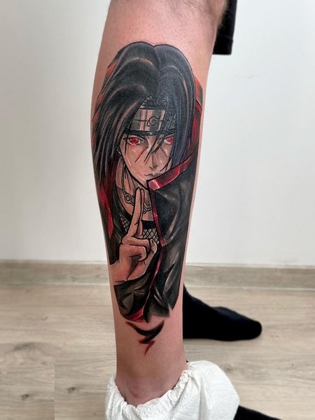 Itachi Leg Tattoo