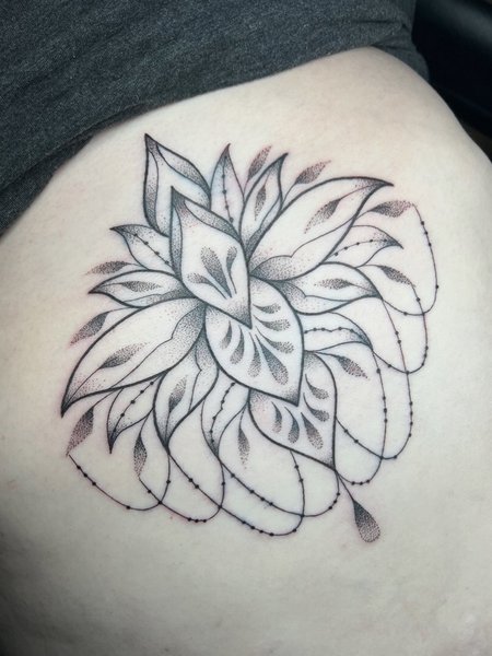 Lotus Flower Stomach Tattoo