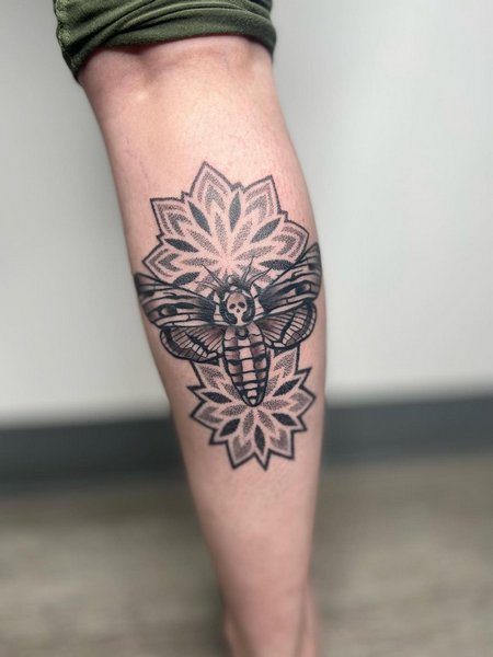 Mandala Calf Tattoo