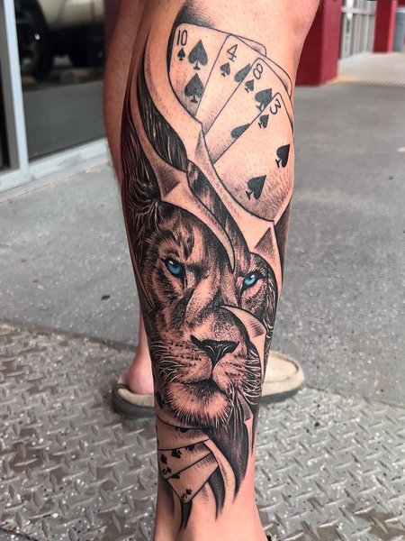 Mens Calf Tattoo