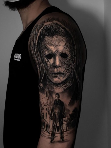 Michael Myers Arm Tattoo
