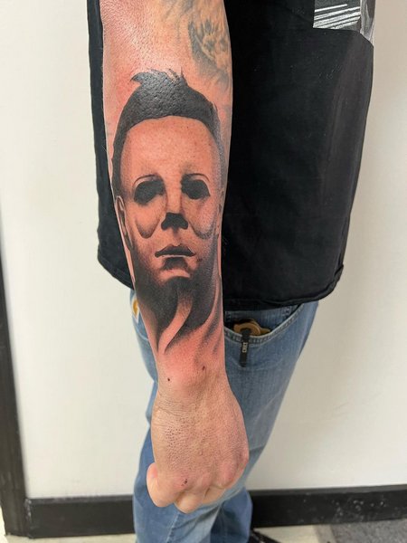 Michael Myers Face Tattoo