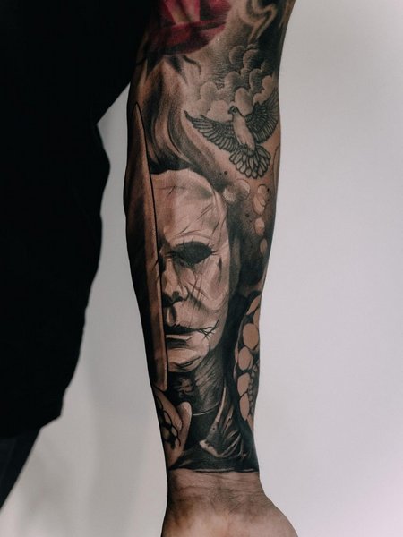 Michael Myers Forearm Tattoo