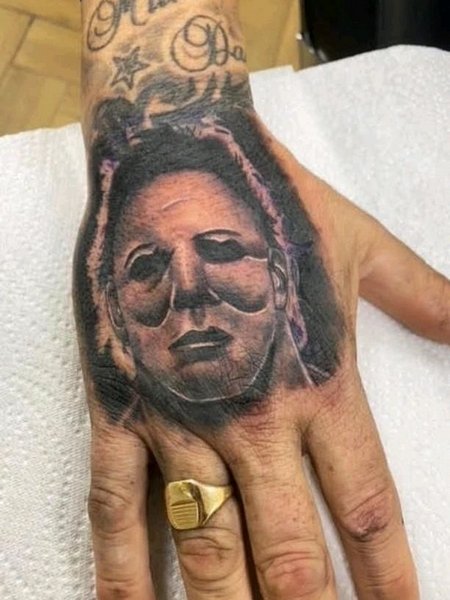 Michael Myers Hand Tattoo