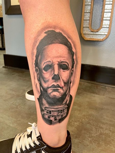 Michael Myers Leg Tattoo