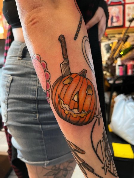 Michael Myers Pumpkin Tattoo