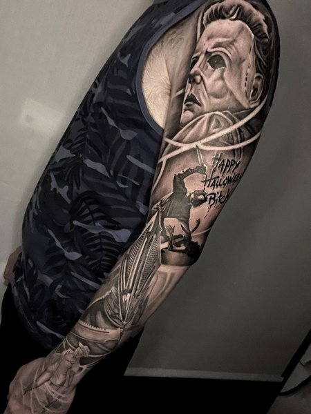 Michael Myers Sleeve Tattoo