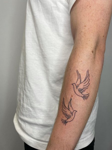 Minimalist Dove Tattoo