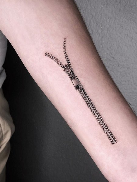 Minimalist Zipper Tattoo