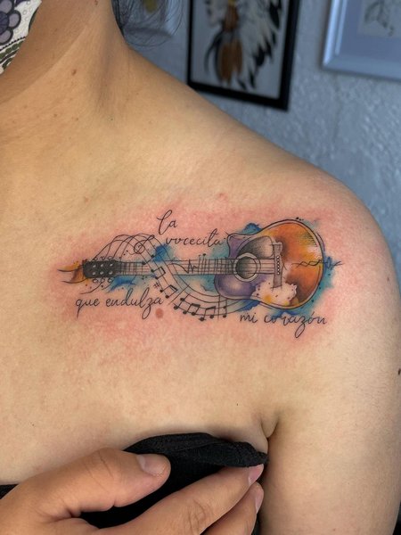 Music Tattoo On Chest