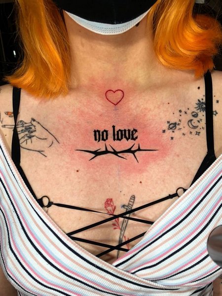 No Love Chest Tattoo