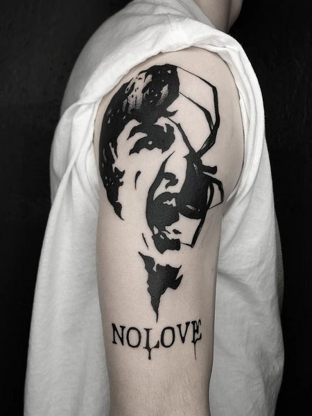 No Love Shoulder Tattoo