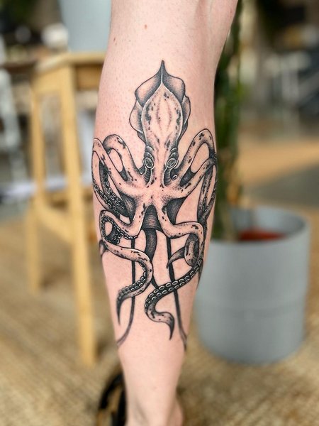 Octopus Calf Tattoo